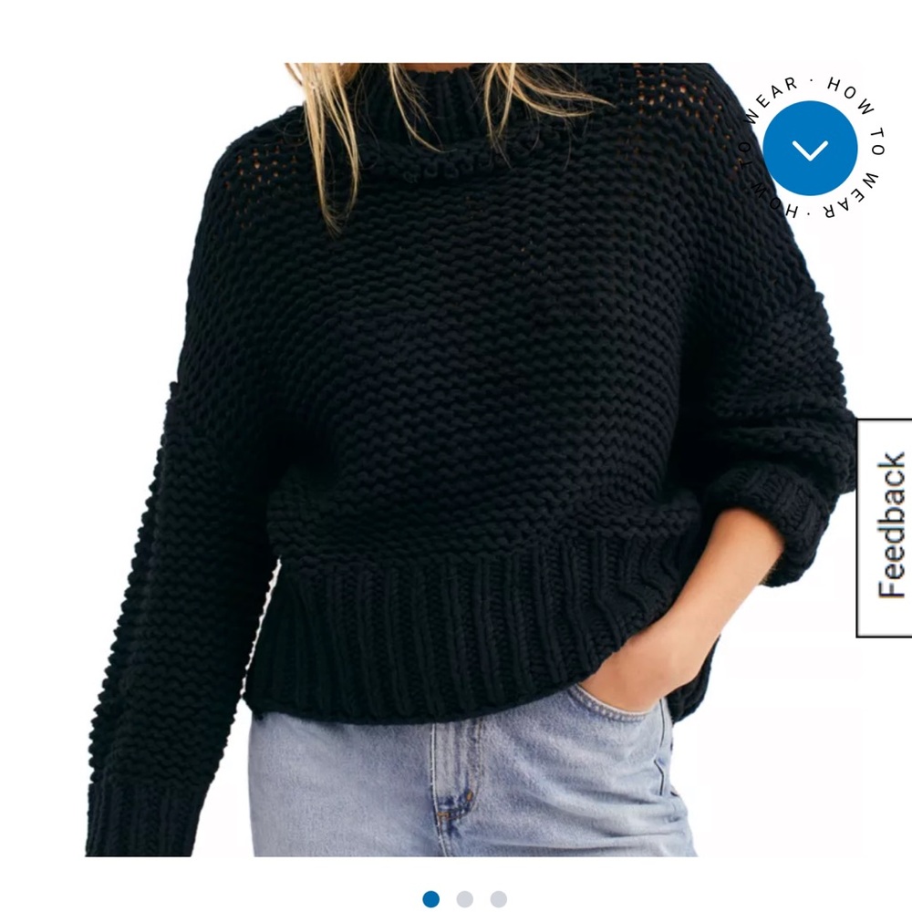 Free People My Only Sunshine Black Sweater size L